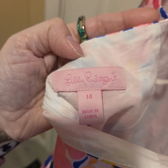 Lilly Pulitzer Courtney Shift Dress in Brilliant Blue Catch And Release Size 14 - Picture 5 of 6